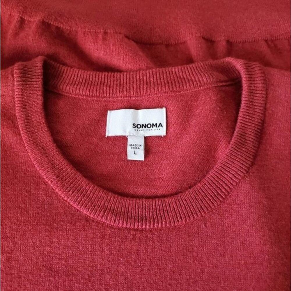 Sonoma Brick Red Soft Knit Crew Neck Sweater L - Picture 4 of 9